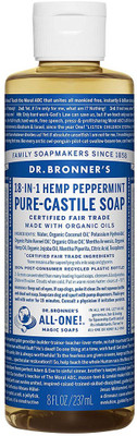 

Dr. Bronner's Pure-Castile Liquid Soap - Peppermint, 8 Oz(237 ml, Bottle)