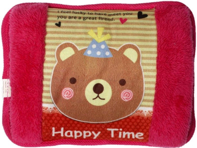

CRETO Velvet Bear Print Pocket Heat Gel Pad Electric 1 L Hot Water Bag electric 1 L Hot Water Bag(Multicolor)