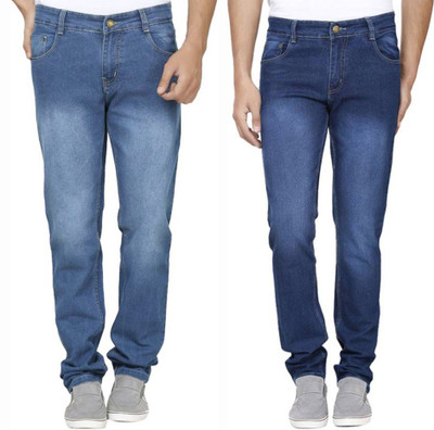 Masterly Weft Slim Men Multicolor Jeans(Pack of 2)