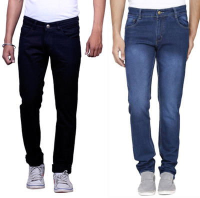 Masterly Weft Slim Men Multicolor Jeans(Pack of 2)
