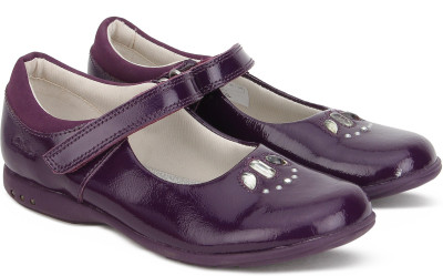 

Clarks Girls Velcro Ballerinas(Purple, Purple paten