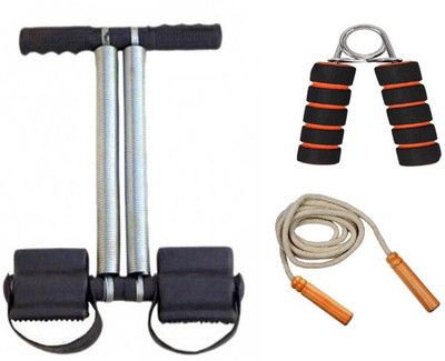 

Take Care DOUBLE SPRING TUMMY TRIMMER WITH HAND CLINCHER AND WOODEN SKIPPING ROPE Gym & Fitness Kit