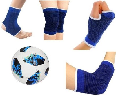 

M ART TELI STAR BLUE/BLACK FOOTBALL WITH NEE,ANKLE,PALM,ELBOW COMBO(KIT) FOOTBALL SIZE 5 Football Kit