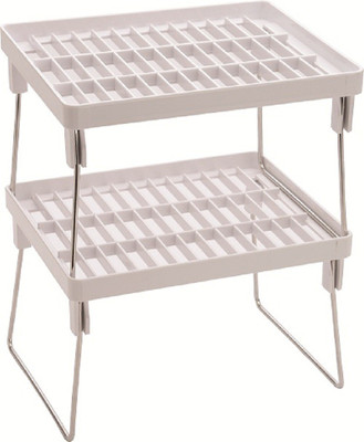 JVS J248 - Folding Rack Small set of 2 Plastic Wall Shelf(Number of Shelves - 2, White)