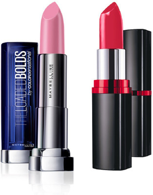 

Maybelline New York Lipstick Combo Pack (Color Sensational Loaded Lipstick, Baby Pink + Color Show Lipstick, Cherry Crush)(Baby Pink and Cherry Crush, 7.8 g)