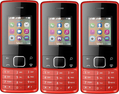 I Kall K20 New Pack of Three Mobiles(Red)