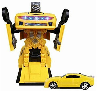 welkins robot car transformer toy with amazing lightening and sound effect(Yellow)