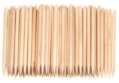 

Born Pretty 100 Pcs Nail Art Design Orange Wood Stick Sticks Cuticle Pusher Remover Manicure Pedicure Care(Orange)