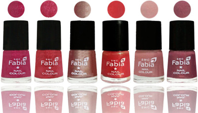 

FABIA Rich Toxic Free Perfection Shine Nail Polish Set of 6 (239201945) Magenta-Shock Pink Light-Light Nude-Red Orange-Shrimp Pastell-Dusty Pink(Pack of 6)