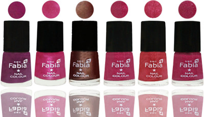 

FABIA Rich Toxic Free Perfection Shine Nail Polish Set of 6 (239201807) Shock Pink-Pink-Light Coffee-Magenta-Shock Pink Light-Hot Magenta(Pack of 6)
