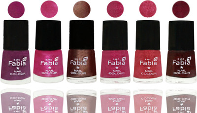 

FABIA Rich Toxic Free Perfection Shine Nail Polish Set of 6 (239201832) Shock Pink-Pink-Light Coffee-Magenta-Shock Pink Light-Royal Red(Pack of 6)