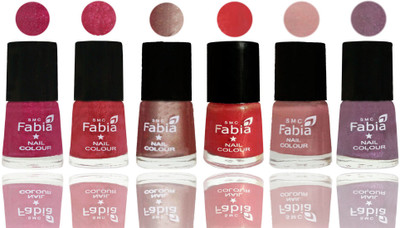 

FABIA Rich Toxic Free Perfection Shine Nail Polish Set of 6 (239201955) Magenta-Shock Pink Light-Light Nude-Red Orange-Shrimp Pastell-Light Violet(Pack of 6)