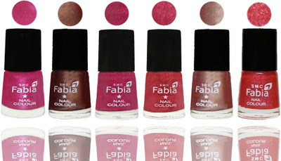 

FABIA Rich Toxic Free Perfection Shine Nail Polish Set of 6 (239201885) Pink-Light Coffee-Magenta-Shock Pink Light-Light Nude-Jerry Pink(Pack of 6)
