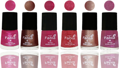 

FABIA Rich Toxic Free Perfection Shine Nail Polish Set of 6 (239201867) Pink-Light Coffee-Magenta-Shock Pink Light-Light Nude-Rani(Pack of 6)