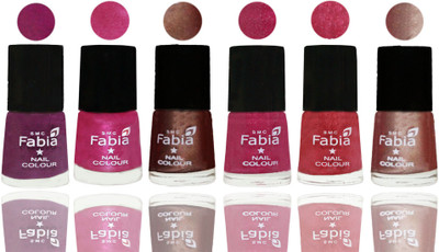 

FABIA Rich Toxic Free Perfection Shine Nail Polish Set of 6 (239201801) Shock Pink-Pink-Light Coffee-Magenta-Shock Pink Light-Light Nude(Pack of 6)