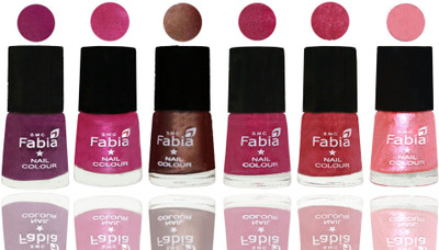 

FABIA Rich Toxic Free Perfection Shine Nail Polish Set of 6 (239201843) Shock Pink-Pink-Light Coffee-Magenta-Shock Pink Light-Jerry Peach(Pack of 6)
