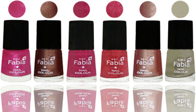 

FABIA Rich Toxic Free Perfection Shine Nail Polish Set of 6 (239201869) Pink-Light Coffee-Magenta-Shock Pink Light-Light Nude-Oyster(Pack of 6)