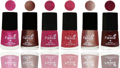 

FABIA Rich Toxic Free Perfection Shine Nail Polish Set of 6 (239201878) Pink-Light Coffee-Magenta-Shock Pink Light-Light Nude-Royal Red(Pack of 6)