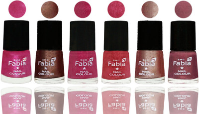 

FABIA Rich Toxic Free Perfection Shine Nail Polish Set of 6 (239201856) Pink-Light Coffee-Magenta-Shock Pink Light-Light Nude-Dusty Pink(Pack of 6)