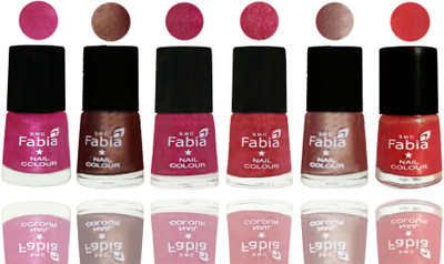 

FABIA Rich Toxic Free Perfection Shine Nail Polish Set of 6 (239201848) Pink-Light Coffee-Magenta-Shock Pink Light-Light Nude-Red Orange(Pack of 6)