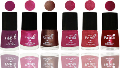 

FABIA Rich Toxic Free Perfection Shine Nail Polish Set of 6 (239201829) Shock Pink-Pink-Light Coffee-Magenta-Shock Pink Light-Dark Magenta(Pack of 6)