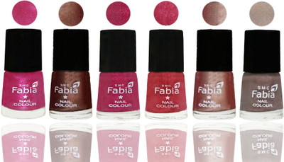 

FABIA Rich Toxic Free Perfection Shine Nail Polish Set of 6 (239201855) Pink-Light Coffee-Magenta-Shock Pink Light-Light Nude-Light Beige(Pack of 6)