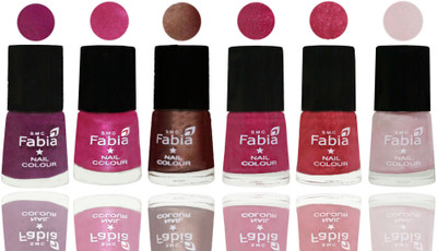 

FABIA Rich Toxic Free Perfection Shine Nail Polish Set of 6 (239201817) Shock Pink-Pink-Light Coffee-Magenta-Shock Pink Light-Lychee(Pack of 6)