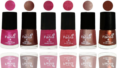 

FABIA Rich Toxic Free Perfection Shine Nail Polish Set of 6 (239201887) Pink-Light Coffee-Magenta-Shock Pink Light-Light Nude-Light Jerry Coffee(Pack of 6)