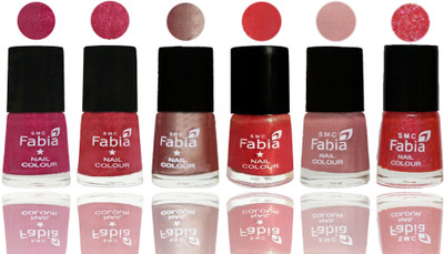 

FABIA Rich Toxic Free Perfection Shine Nail Polish Set of 6 (239201974) Magenta-Shock Pink Light-Light Nude-Red Orange-Shrimp Pastell-Jerry Pink(Pack of 6)