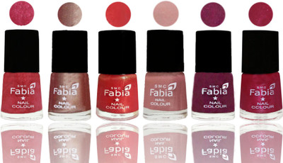 

FABIA Rich Toxic Free Perfection Shine Nail Polish Set of 6 (239202005) Shock Pink Light-Light Nude-Red Orange-Shrimp Pastell-Cherry Blossom-Cherry Pink(Pack of 6)