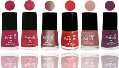 

FABIA Rich Toxic Free Perfection Shine Nail Polish Set of 6 (239201968) Magenta-Shock Pink Light-Light Nude-Red Orange-Shrimp Pastell-Brinjal Purple(Pack of 6)