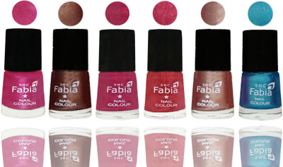 

FABIA Rich Toxic Free Perfection Shine Nail Polish Set of 6 (239201852) Pink-Light Coffee-Magenta-Shock Pink Light-Light Nude-Denim(Pack of 6)