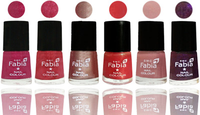 

FABIA Rich Toxic Free Perfection Shine Nail Polish Set of 6 (239201966) Magenta-Shock Pink Light-Light Nude-Red Orange-Shrimp Pastell-Dark Purple(Pack of 6)