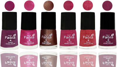 

FABIA Rich Toxic Free Perfection Shine Nail Polish Set of 6 (239201804) Shock Pink-Pink-Light Coffee-Magenta-Shock Pink Light-Cherry Blossom(Pack of 6)