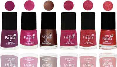 

FABIA Rich Toxic Free Perfection Shine Nail Polish Set of 6 (239201839) Shock Pink-Pink-Light Coffee-Magenta-Shock Pink Light-Jerry Pink(Pack of 6)