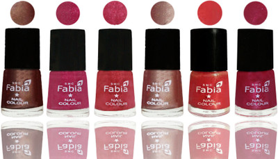

FABIA Rich Toxic Free Perfection Shine Nail Polish Set of 6 (239201918) Light Coffee-Magenta-Shock Pink Light-Light Nude-Red Orange-Cherry Pink(Pack of 6)