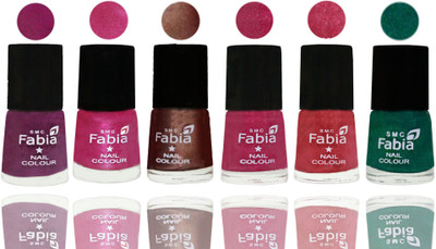 

FABIA Rich Toxic Free Perfection Shine Nail Polish Set of 6 (239201837) Shock Pink-Pink-Light Coffee-Magenta-Shock Pink Light-Green(Pack of 6)