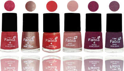 

FABIA Rich Toxic Free Perfection Shine Nail Polish Set of 6 (239201983) Shock Pink Light-Light Nude-Red Orange-Shrimp Pastell-Cherry Blossom-Light Jam(Pack of 6)