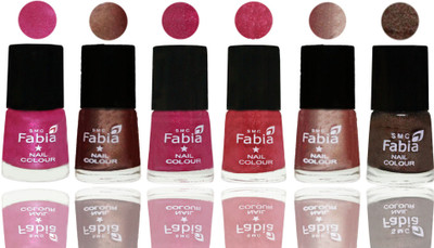 

FABIA Rich Toxic Free Perfection Shine Nail Polish Set of 6 (239201872) Pink-Light Coffee-Magenta-Shock Pink Light-Light Nude-Dark Brown(Pack of 6)