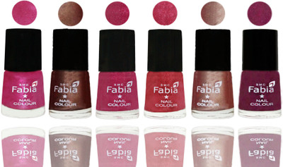 

FABIA Rich Toxic Free Perfection Shine Nail Polish Set of 6 (239201850) Pink-Light Coffee-Magenta-Shock Pink Light-Light Nude-Cherry Blossom(Pack of 6)