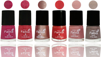 

FABIA Rich Toxic Free Perfection Shine Nail Polish Set of 6 (239201944) Magenta-Shock Pink Light-Light Nude-Red Orange-Shrimp Pastell-Light Beige(Pack of 6)