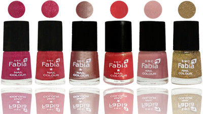 

FABIA Rich Toxic Free Perfection Shine Nail Polish Set of 6 (239201979) Magenta-Shock Pink Light-Light Nude-Red Orange-Shrimp Pastell-Light Golden(Pack of 6)