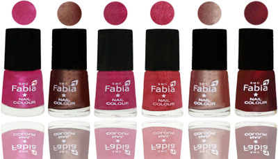 

FABIA Rich Toxic Free Perfection Shine Nail Polish Set of 6 (239201865) Pink-Light Coffee-Magenta-Shock Pink Light-Light Nude-Maroon(Pack of 6)