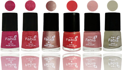 

FABIA Rich Toxic Free Perfection Shine Nail Polish Set of 6 (239201958) Magenta-Shock Pink Light-Light Nude-Red Orange-Shrimp Pastell-Oyster(Pack of 6)