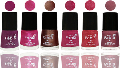 

FABIA Rich Toxic Free Perfection Shine Nail Polish Set of 6 (239201810) Shock Pink-Pink-Light Coffee-Magenta-Shock Pink Light-Dusty Pink(Pack of 6)