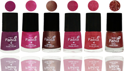 

FABIA Rich Toxic Free Perfection Shine Nail Polish Set of 6 (239201838) Shock Pink-Pink-Light Coffee-Magenta-Shock Pink Light-Jerry Wine(Pack of 6)