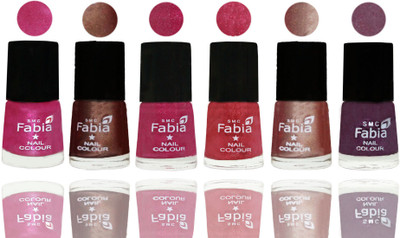 

FABIA Rich Toxic Free Perfection Shine Nail Polish Set of 6 (239201851) Pink-Light Coffee-Magenta-Shock Pink Light-Light Nude-Light Jam(Pack of 6)