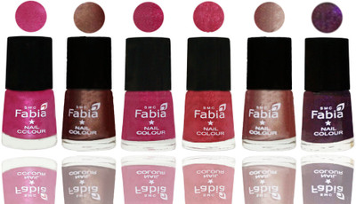 

FABIA Rich Toxic Free Perfection Shine Nail Polish Set of 6 (239201877) Pink-Light Coffee-Magenta-Shock Pink Light-Light Nude-Dark Purple(Pack of 6)