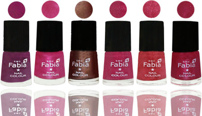 

FABIA Rich Toxic Free Perfection Shine Nail Polish Set of 6 (239201827) Shock Pink-Pink-Light Coffee-Magenta-Shock Pink Light-Cherry Pink(Pack of 6)