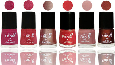 

FABIA Rich Toxic Free Perfection Shine Nail Polish Set of 6 (239201963) Magenta-Shock Pink Light-Light Nude-Red Orange-Shrimp Pastell-Berry(Pack of 6)